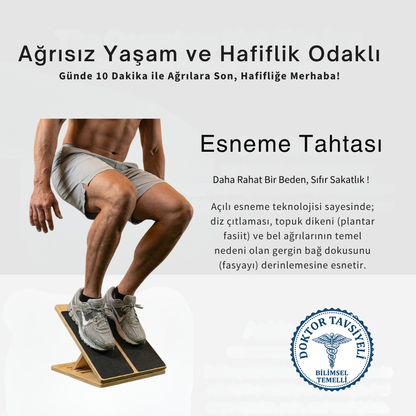 Postürist™ Premium Ayarlanabilir Ahşap Esneme Tahtası