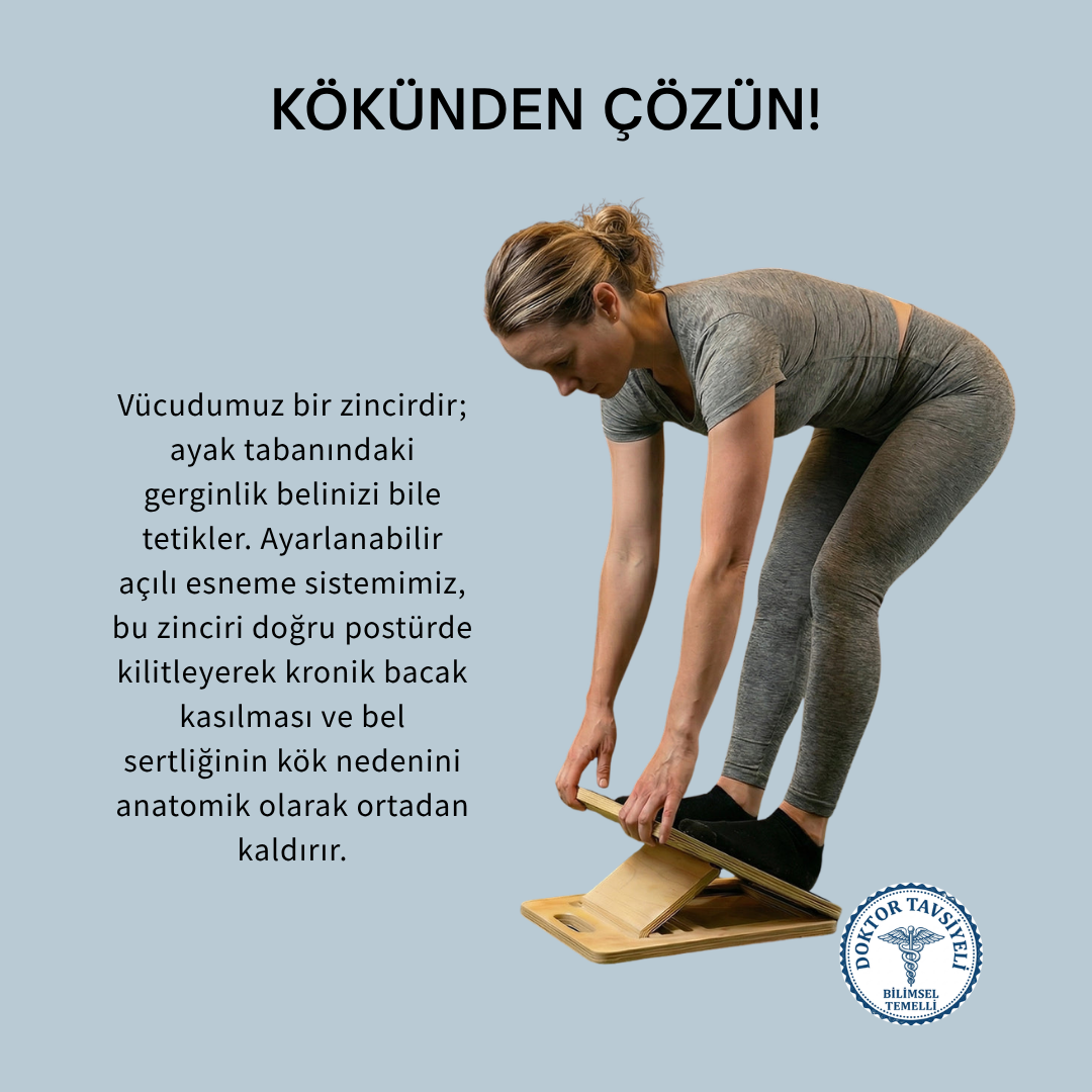 Postürist™ Premium Ayarlanabilir Ahşap Esneme Tahtası